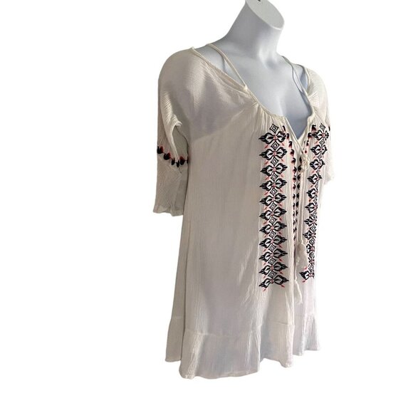 Exist Boho Cold Shoulder Embroidered Top Women's XL - Picture 4 of 12